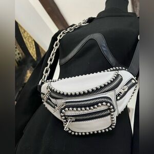 Alexander Wang mini Attica studded belt bag fanny pack.